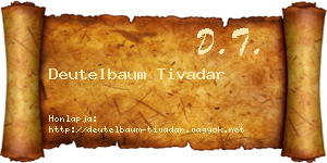 Deutelbaum Tivadar névjegykártya